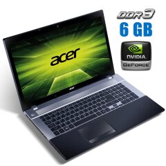 Ноутбук Acer Aspire V3-771G / 17.3" (1600x900) TN / Intel Core i3-3120M (2 (4) ядра по 2.5 GHz) / 6 GB DDR3 / 30 GB SSD + 320 GB HDD / nVidia GeForce GT 730M, 4 GB DDR3, 128-bit / WebCam / DVD-ROM