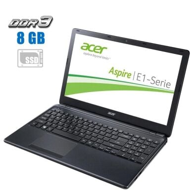 Ноутбук Б-клас Acer Aspire E1-572G / 15.6" (1366x768) TN / Intel Core i3-4010U (2 (4) ядра по 1.7 GHz) / 8 GB DDR3 / 120 GB SSD / AMD Radeon HD 8670M, 1 GB DDR3, 64-bit / WebCam Ноутбук Б-клас Acer Aspire E1-572G / 15.6" (1366x768) TN / Intel Core i3-4010U (2 (4) ядра по 1.7 GHz) / 8 GB DDR3 / 120 GB SSD / AMD Radeon HD 8670M, 1 GB DDR3, 64-bit / WebCam