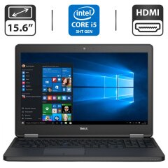 Ноутбук Б-класс Dell Latitude E5550 / 15.6" (1366x768) TN / Intel Core i5-5300U (2 (4) ядра по 2.3 - 2.9 GHz) / 4 GB DDR3 / 500 GB HDD / Intel HD Graphics 5500 / WebCam / HDMI