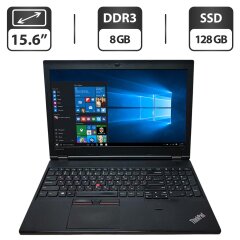 Ноутбук Б-клас Lenovo ThinkPad L560 / 15.6" (1366x768) TN / Intel Core i5-6300U (2 (4) ядра по 2.4 - 3.0 GHz) / 8 GB DDR3 / 128 GB SSD / Intel HD Graphics 520 / WebCam / DVD-ROM