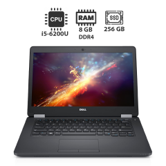 Ноутбук Dell Latitude E5470 / 14" (1366x768) TN / Intel Core i5-6200U (2 (4) ядра по 2.3 - 2.8 GHz) / 8 GB DDR4 / 256 GB SSD / Intel HD Graphics 520 / WebCam