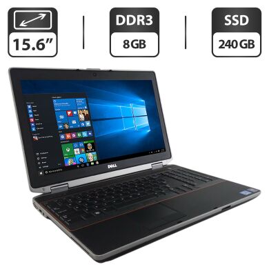 Ноутбук Dell Latitude E6520 / 15.6" (1600x900) TN / Intel Core i7-2620M (2 (4) ядра по 2.7 - 3.4 GHz) / 8 GB DDR3 / 240 GB SSD / Intel HD Graphics 3000 / DVD-ROM Ноутбук Dell Latitude E6520 / 15.6" (1600x900) TN / Intel Core i7-2620M (2 (4) ядра по 2.7 - 3.4 GHz) / 8 GB DDR3 / 240 GB SSD / Intel HD Graphics 3000 / DVD-ROM