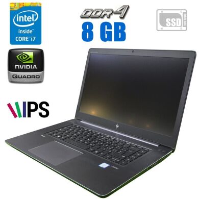 Ноутбук рабочая станция HP ZBook Studio G4 / 15.6" (1920x1080) IPS / Intel Core i7-7820HQ (4 (8) ядра по 2.9 - 3.9 GHz) / 8 GB DDR4 / 240 GB SSD / nVidia Quadro M1200, 4 GB GDDR5, 128-bit / WebCam 