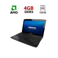 Ноутбук Medion E6315 / 15.6" (1366x768) TN / AMD E-450 (2 ядра по 1.65 GHz) / 4 GB DDR3 / 128 GB SSD / AMD Radeon HD 6320 / WebCam