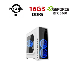 Новый игровой ПК Ice G561 White Tower / AMD Ryzen 5 8400F (6 (12) ядер по 4.2 - 4.7 GHz) / 16 GB DDR5 / 480 GB SSD / nVidia GeForce RTX 5060, 8 GB GDDR7, 128-bit