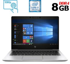 Ультрабук Б-клас HP EliteBook 830 G5 / 13.3" (1920x1080) IPS Touch / Intel Core i7-8650U (4 (8) ядра по 1.9 - 4.2 GHz) / 8 GB DDR4 / 256 GB SSD M.2 / Intel UHD Graphics 620 / WebCam / USB 3.1 / HDMI