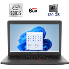 Ультрабук Medion Akoya E11412 / 14" (1366x768) TN / Intel Core i5-10210U (4 (8) ядра по 1.6 - 4.2 GHz) / 8 GB DDR4 / 120 GB SSD / Intel UHD Graphics / WebCam / NEW АКБ / Windows 11