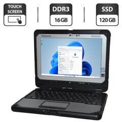 Захищений нетбук-трансформер Panasonic Toughbook CF-20 MK2 / 10.1" (1920x1200) IPS Touch / Intel Core i5-7Y57 (2 (4) ядра по 1.2 - 3.3 GHz) / 16 GB DDR3 / 120 GB SSD / Intel HD Graphics 615 / WebCam 2 MP + 8 MP / Стилус / Windows 11 Pro