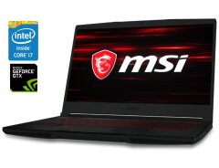 Ігровий ноутбук MSI GF63 8RD / 15.6" (1920x1080) IPS / Intel Core i7-8750H (6 (12) ядер по 2.2 - 4.1 GHz) / 16 GB DDR4 / 480 GB SSD / nVidia GeForce GTX 1050 Ti, 4 GB GDDR5, 128-bit / WebCam
