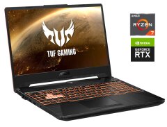Ігровий ноутбук Б-клас Asus TUF Gaming A15 FX506IV / 15.6" (1920x1080) IPS / AMD Ryzen 7 4800H (8 (16) ядер по 2.9 - 4.2 GHz) / 16 GB DDR4 / 512 GB SSD NVMe / nVidia GeForce RTX 2060, 6 GB GDDR6, 192-bit / WebCam