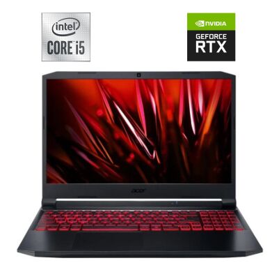 Ігровий ноутбук Б-клас Acer Nitro 5 AN515-55-53E5 / 15.6" (1920x1080) IPS / Intel Core i5-10300H (4 (8) ядра по 2.5 - 4.5 GHz) / 16 GB DDR4 / 512 GB SSD / nVidia GeForce RTX 3050, 4 GB GDDR6, 128-bit / WebCam / Win 10 Home