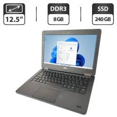 Нетбук Б-класс Dell Latitude E5250 / 12.5" (1366x768) TN / Intel Core i5-5300U (2 (4) ядра по 2.3 - 2.9 GHz) / 8 GB DDR3 / 240 GB SSD / Intel HD Graphics 5500 / WebCam / HDMI