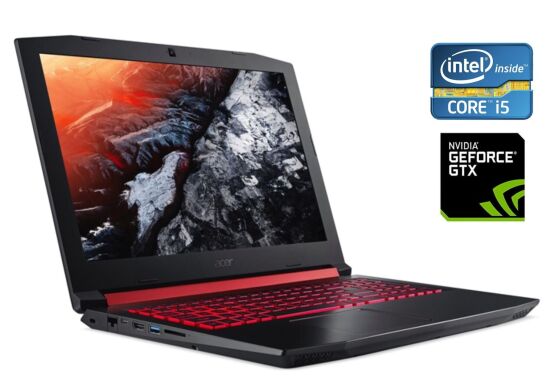 Игровой ноутбук Б-класс Acer Nitro 5 AN515-51 / 15.6" (1920x1080) IPS / Intel Core i5-7300HQ (4 ядра по 2.5 - 3.5 GHz) / 8 GB DDR4 / 256 GB SSD / nVidia GeForce GTX 1050, 4 GB GDDR5, 128-bit / WebCam