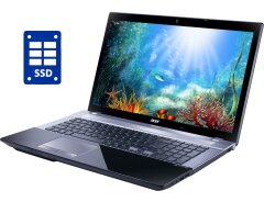 Ноутбук Acer Aspire V3-771 / 17.3" (1600x900) TN / Intel Core i3-2328M (2 (4) ядра по 2.2 GHz) / 8 GB DDR3 / 240 GB SSD / Intel HD Graphics 3000 / WebCam / DVD-RW / Win 10 Pro