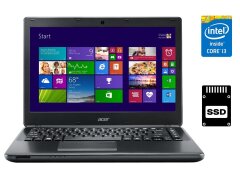 Ноутбук Б-класс Acer TravelMate P245-M / 14" (1366x768) TN / Intel Core i3-4010U (2 (4) ядра по 1.7 GHz) / 4 GB DDR3 / 128 GB SSD / Intel HD Graphics 4400 / WebCam / DVD-RW / HDMI / АКБ не держит