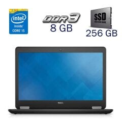 Ультрабук Б клас Dell Latitude E7450 / 14" (1366x768) TN / Intel Core i5-5300U (2 (4) ядра по 2.3 - 2.9 GHz) / 8 GB DDR3 / 256 GB SSD / Intel HD Graphics 5500 / WebCam