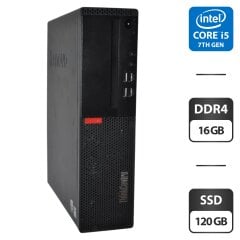 Комп'ютер Lenovo ThinkCentre M710s SFF / Intel Core i5-7400 (4 ядра по 3.0 - 3.5 GHz) / 16 GB DDR4 / 120 GB SSD / Intel HD Graphics 630 / Windows 11 Pro