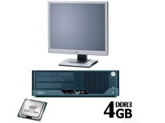 Fujitsu E5731 SFF / Intel C2Q E7500 (2 ядра по 2.93GHZ) / 4GB DDR3 / 500 GB HDD + монітор Fujitsu B19-5 / 19' / 1280x1024 / DVI, VGA / вбудовані колонки