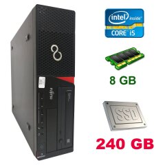 ПК Fujitsu E720 SFF / Intel Сore i5-4440 (4 ядра по 3.1 - 3.3 GHz) / 8 GB DDR3 / 256 GB SSD / DVD