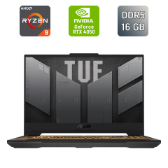 Игровой ноутбук Asus TUF Gaming A15 FA507XU / 15.6" (1920x1080) IPS / AMD Ryzen 9 7940HS (8 (16) ядер по 4.0 - 5.2 GHz) / 16 GB DDR5 / 480 GB SSD / nVidia GeForce RTX 4050, 6 GB GDDR6, 96-bit / WebCam / Windows 11