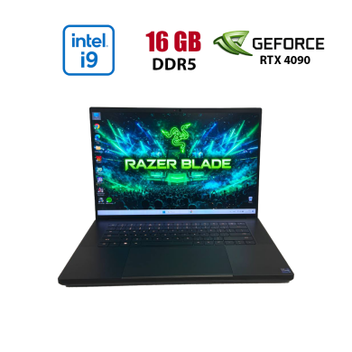 Ігровий ноутбук Б-клас Razer Blade 16 RZ09-0483 / 16" (2560x1600) MiniLED / Intel Core i9-13950HX (24 (32) ядра по 2.2 - 5.5 GHz) / 16 GB DDR5 / 1000 GB SSD NVMe / nVidia GeForce RTX 4090, 16 GB GDDR6, 256-bit / WebCam