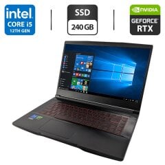 Игровой ноутбук MSI Thin GF63 12UCX-898US / 15.6" (1920x1080) IPS / Intel Core i5-12450H (8 (12) ядер по 3.3 - 4.4 GHz) / 16 GB DDR4 / 240 GB SSD / nVidia GeForce RTX 2050, 4 GB GDDR6, 64-bit / WebCam