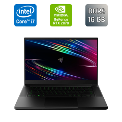 Игровой ноутбук Razer Blade 15 Base RZ09-0328 / 15.6" (1920x1080) IPS / Intel Core i7-10750H (6 (12) ядер по 2.6 - 5.0 GHz) / 16 GB DDR4 / 512 GB SSD / nVidia GeForce RTX 2070, 8 GB GDDR6, 256-bit / WebCam / Windows 10