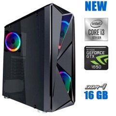 Новый игровой ПК 1stPlayer FIREROSE RGB Tower / Intel Core i3-10100F (4 (8) ядра по 3.6 - 4.3 GHz) / 16 GB DDR4 / 240 GB SSD / nVidia GeForce GTX 1650, 4 GB GDDR5, 128-bit / 700W 