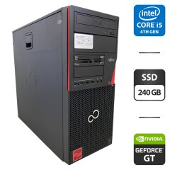 Компьютер Fujitsu Esprimo P720 E90 Tower / Intel Core i5-4690 (4 ядра по 3.5 - 3.9 GHz) / 16 GB DDR3 / 240 GB SSD / nVidia GeForce GT 730, 2 GB GDDR5, 64-bit / DVD-ROM