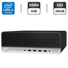 Компьютер HP ProDesk 600 G3 SFF / Intel Core i3-7100 (2 (4) ядра по 3.9 GHz) / 8 GB DDR4 / 240 GB SSD / Intel HD Graphics 630 / USB Type-C