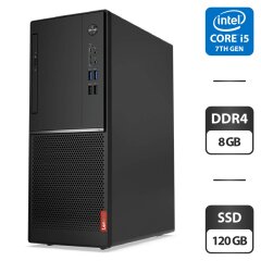 Компьютер Lenovo V520-15IKL Tower / Intel Core i5-7400 (4 ядра по 3.0 - 3.5 GHz) / 8 GB DDR4 / 120 GB SSD / Intel HD Graphics 630 / DVD-ROM / Windows 11 Pro