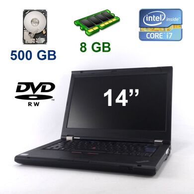 Lenovo ThinkPad T420 / 14" (1366x768) TFT LCD / Intel Core i7-2620M (2 (4) ядра по 2.70 - 3.40 GHz) / 8 GB DDR3 / 500 GB HDD / Slim DVD-RW / Webcam