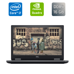 Мобільна робоча станція Б-клас Dell Precision 7530 / 15.6" (1920x1080) IPS / Intel Core i7-8850H (6 (12) ядра по 2.6 - 4.3 GHz) / 16 GB DDR4 / 512 GB SSD / nVidia Quadro P2000, 4 GB GDDR5, 128-bit / HDMI / WebCam