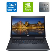 Мобільна робоча станція Б-клас Dell Precision 7720 / 17.3" (1600x900) TN / Intel Core i7-7820HQ (4 (8) ядра по 2.9 - 3.9 GHz) / 16 GB DDR4 / 960 GB SSD / nVidia Quadro P4000, 8 GB GDDR5, 256-bit / HDMI