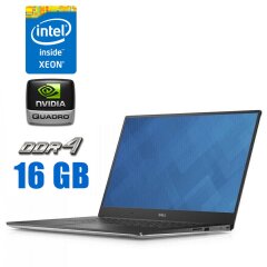 Мобільна робоча станція Dell Precision 5510 / 15.6" (1920x1080) IPS / Intel Xeon E3-1505M v5 (4 (8) ядра по 2.8 - 3.7 GHz) / 16 GB DDR4 / 250 GB SSD / nVidia Quadro M1000M, 2 GB GDDR5, 128-bit / WebCam 