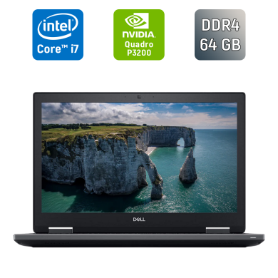 Мобильная рабочая станция Dell Precision 7730 / 17.3" (1920x1080) IPS / Intel Core i7-8850H (6 (12) ядра по 2.6 - 4.3 GHz) / 64 GB DDR4 / 500 GB SSD / nVidia Quadro P3200, 6 GB GDDR5, 192-bit / WebCam / HDMI / Windows 10