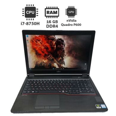 Мобільна робоча станція Fujitsu Celsius H780 / 15.6" (1920x1080) IPS / Intel Core i7-8750H (6 (12) ядер по 2.2 - 4.1 GHz) / 16 GB DDR4 / 512 GB SSD / nVidia Quadro P600, 4 GB GDDR5, 128-bit / WebCam Мобільна робоча станція Fujitsu Celsius H780 / 15.6" (1920x1080) IPS / Intel Core i7-8750H (6 (12) ядер по 2.2 - 4.1 GHz) / 16 GB DDR4 / 512 GB SSD / nVidia Quadro P600, 4 GB GDDR5, 128-bit / WebCam