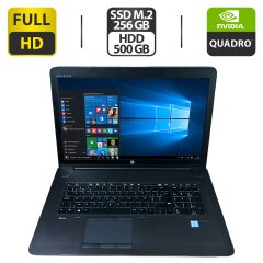 Мобільна робоча станція Б-клас HP ZBook 17 G3 / 17.3" (1920x1080) IPS / Intel Core i7-6820HQ (4 (8) ядра по 2.7 - 3.6 GHz) / 16 GB DDR4 / 256 GB SSD M.2 + 500 GB HDD / nVidia Quadro M1000M, 2 GB GDDR3, 128-bit / WebCam / HDMI