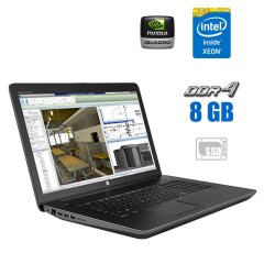 Мобільна робоча станція HP ZBook 17 G3 / 17.3" (1920x1080) IPS / Intel Xeon E3-1535M v5 (4 (8) ядра по 2.9 - 3.8 GHz) / 16 GB DDR4 / 512 GB SSD / nVidia Quadro M3000M, 4 GB GDDR5, 256-bit / WebCam / FingerPrint / Windows 10 Pro