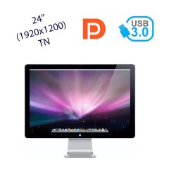 Монитор Б класс Apple Cinema Display / 24" (1920x1200) TN / 3x USB 3.0, 1x MiniDP, 1x MagSafe / iSight / 2.1 Speaker System