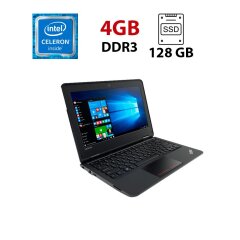 Нетбук Lenovo ThinkPad 11e / 11.6" (1366x768) TN / Intel Celeron N2940 (4 ядра по 1.83 - 2.25 GHz) / 4 GB DDR4 / 128 GB SSD / WebCam