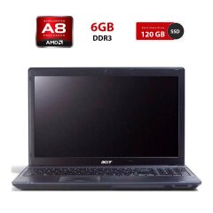Ноутбук Б-класс Acer Aspire 5560G / 15" (1366x768) TN / AMD A8-3500M (4 ядра по 1.5 - 2.4 GHz) / 6 GB DDR3 / 120 GB SSD / AMD Radeon HD 6520G / WebCam