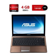 Ноутбук Б-класс Asus K53BY / 15.6" (1366x768) TN / AMD E-450 (2 ядра по 1.65 GHz) / 4 GB DDR3 / 120 GB SSD / AMD Radeon HD 6470M, 1GB DDR3, 64-bit / WebCam