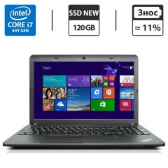 Ноутбук Б-класс Lenovo ThinkPad E540 / 15.6" (1366x768) TN / Intel Core i7-4702MQ (4 (8) ядра по 2.2 - 3.2 GHz) / 8 GB DDR3 / 120 GB SSD NEW / Intel HD Graphics 4600 / WebCam / DVD-ROM