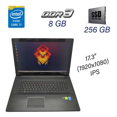 Ноутбук Б класс Lenovo Z70-80 / 17.3" (1920х1080) IPS / Intel Core i7-5500U (2 (4) ядра по 2.4 - 3.0 GHz) / 8 GB DDR3 / 256 GB SSD / nVidia GeForce 840M, 2 GB DDR3, 64-bit / WebCam / DVD-ROM / USB 3.0 / HDMI