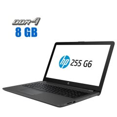 Ноутбук HP 255 G6 / 15.6" (1366x768) TN / AMD E2-9000e (2 ядра по 1.5 - 2.0 GHz) / 8 GB DDR4 / 240 GB SSD / AMD Radeon R2 Graphics / WebCam / Win 10 Home