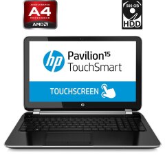 Ноутбук HP Pavilion TouchSmart 15 / 15.6" (1366x768) TN Touch / AMD A4-5000 (4 ядра по 1.5 GHz) / 4 GB DDR3 / 500 GB HDD / AMD Radeon HD 8330 / WebCam / HDMI