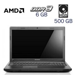 Ноутбук Lenovo G575 / 15.6" (1366x768) TN / AMD E-450 (2 ядра по 1.65 GHz) / 6 GB DDR3 / 500 GB HDD / AMD Radeon HD 6390, 1 GB DDR2, 128-bit / WebCam / Windows 7