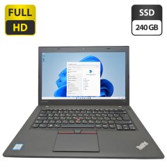 Ноутбук Lenovo ThinkPad T460 / 14" (1920x1080) TN / Intel Core i5-6300U (2 (4) ядра по 2.4 - 3.0 GHz) / 8 GB DDR3 / 240 GB SSD / Intel HD Graphics 520 / WebCam