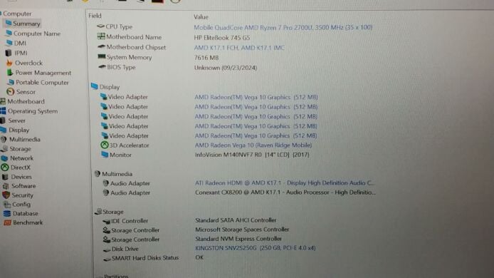 Ультрабук Б-класс HP Elitebook 745 G5 / 14" (1920x1080) IPS / AMD Ryzen 7 2700U (4 (8) ядра по 2.2 - 3.8 GHz) / 8 GB DDR4 / 128 GB SSD / AMD Radeon Vega 10 Graphics / WebCam